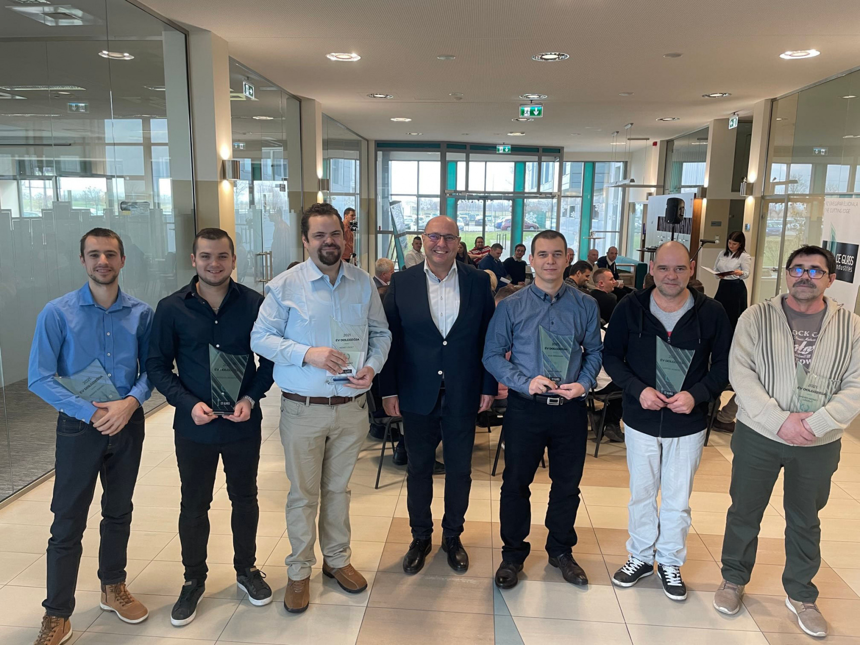 CE Glass Törzsgárda tagok és Év dolgozója díjazottak